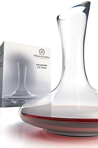 Plaisir de la Cave Wine Decanter Crystal 100% Free from Lead  1800ml Total Capacity  Unique Artisan Crafted Design