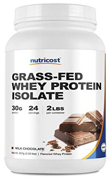 Nutricost Grass-Fed Whey Protein Isolate Chocolate 2LBS - Non-GMO Gluten Free Natural Flavors Nutricost Grass-Fed Whey Protein Isolate Chocolate 2LBS - Non-GMO Gluten Free Natural Flavors