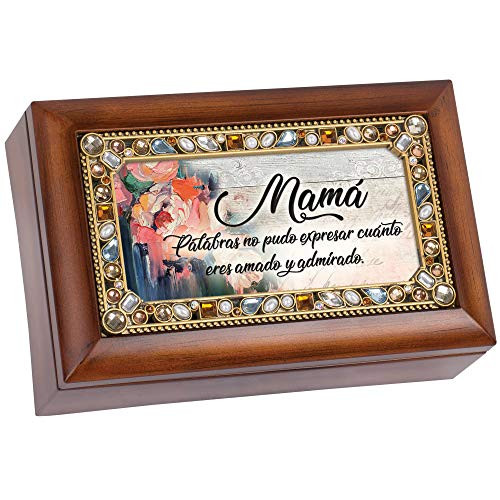 Cottage Garden Mamà Mom You are Loved Woodgrain Petite Music Box Plays Wind Beneath My Wings