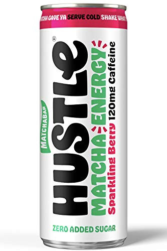 MatchaBar Hustle Sparkling Matcha Energy Drink  Berry  12oz  Pack of 12