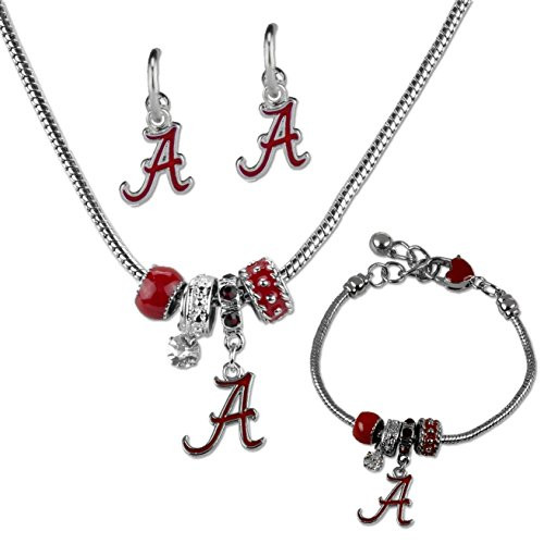SANDOL Alabama Crimson Tide MVP Jewelry Combo Bracelet  Necklace  Earrings