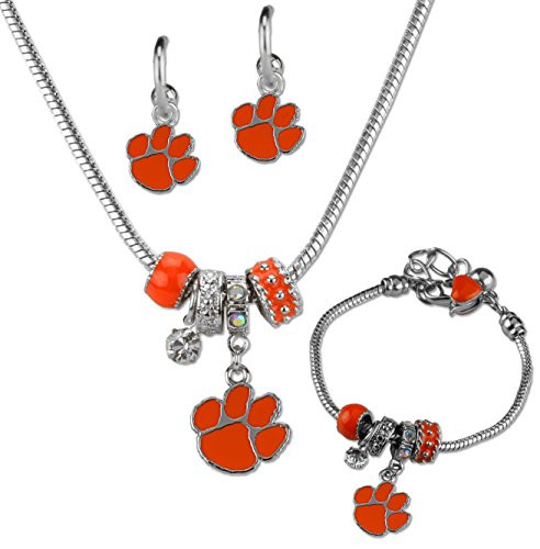 SANDOL Clemson Tigers Jewelry Combo Bracelet  Necklace  Earrings