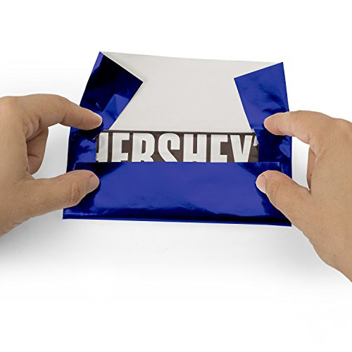 Foil Wrapper (Dark Blue) - Pack of 100 Candy Bar Wrappers with Thick Paper Backing - Folds and Wraps Well - Best for Wrapping 1.55Oz Hershey/Candies/Chocolate Bars/Gifts - Size 6" X 7.5"