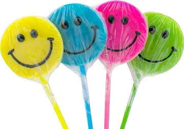 Squire Boone Happy Face Pop Tutti Frutti Flavor Assorted Lollipops - 24 Count Box