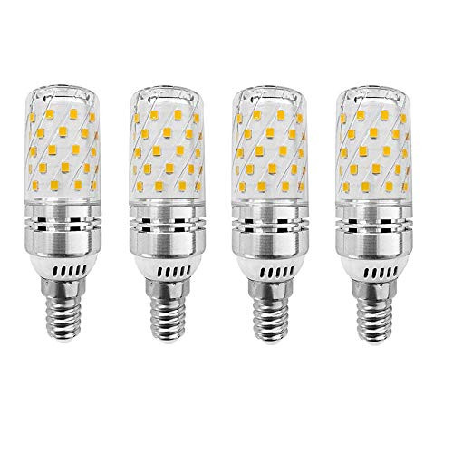 EBD Lighting LED Candle Light Bulbs(4 Pack),12W,AC85-265V,E14 Base,3000K Warm White,120w Halogen Light Equivalent Candelabra LED Bulbs for Chandelier Home Lighting