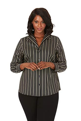 Foxcroft Plus Gracey Non-Iron Stretch in Festive Stripe