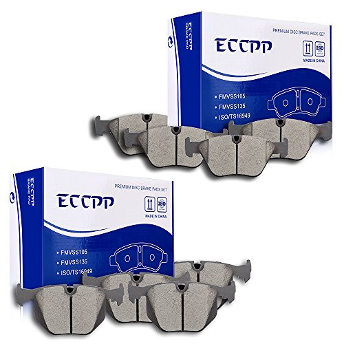 Brake Pads  ECCPP 8pcs Ceramic Disc Brake Kits fit for 2001-2006 BMW 330Ci  2001-2005 BMW 330i  2001-2005 BMW 330xi  2005-2006 BMW M3  2004-2010 BMW X3  2006-2008 BMW Z4
