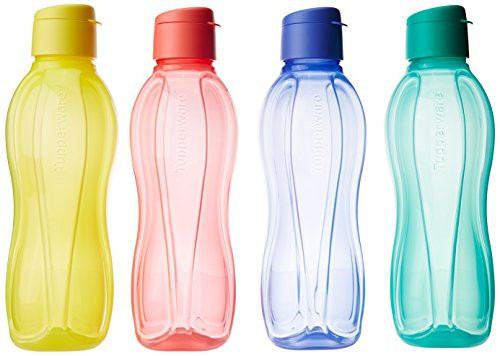 Tupperware Fliptop 1 Liter Bottle  Set Of 4  Multicolor