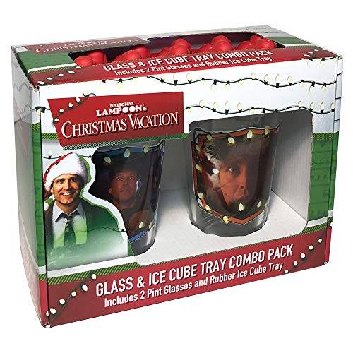 ICUP National Lampoon s Christmas Vacation Clark Griswold Pint Ice Cube Tray Combo  Multicolor