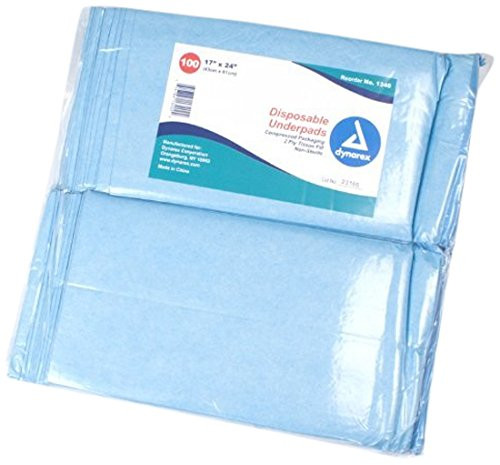 Dynarex - 23 x 24 31 g Disposable Underpads  Quantity - 2-100-Cs