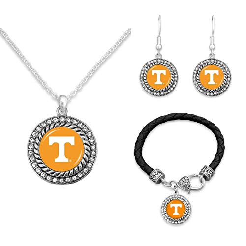 FTH Tennessee Volunteers Crystal Jewelry Combo Bracelet  Necklace  Earrings