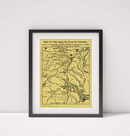 Infinite Photographs 1861 Map of  cf Stephenson 451-3 - Illustrated p 205 Title  Map of The Seat of War in Virginia- Posi