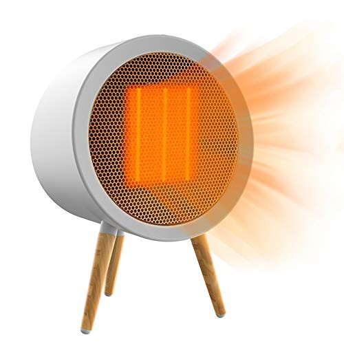 Space Heater  ROTEK Indoor Personal Heater with Thermostat Space Heater 500W Ceramic Personal Desk Heater Heat Up 200 sq Personal Heater with Carrying Handle for Home Office