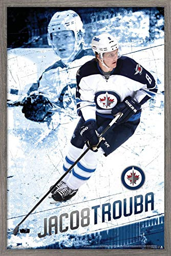 Trends International NHL Winnipeg Jets - Jacob Trouba 14 Wall Poster  14-725  x 22-375   Barnwood Framed Version