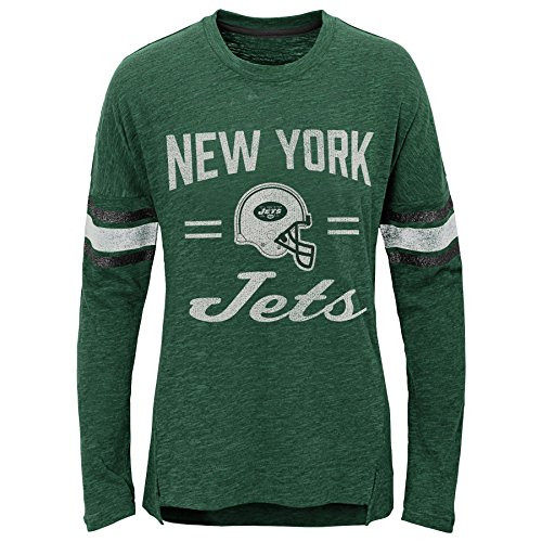 NFL New York Jets Youth Boys Team Captain Long Sleeve Slub Tee Hunter Green Youth Medium10-12 NFL New York Jets Youth Boys Team Captain Long Sleeve Slub Tee Hunter Green Youth Medium10-12