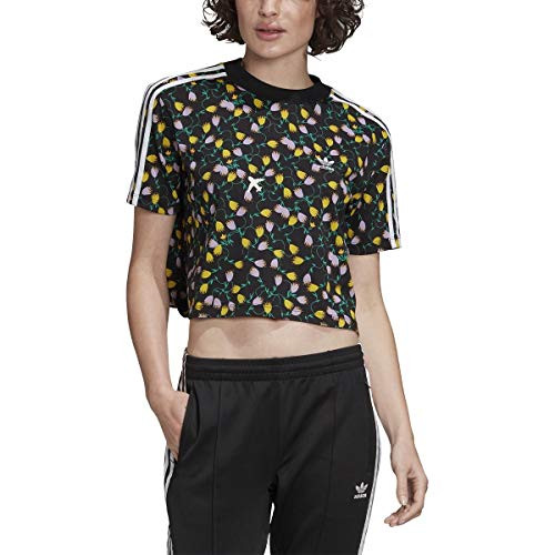 adidas Originals Women s Cropped All Over Print Tee Multicolor Large