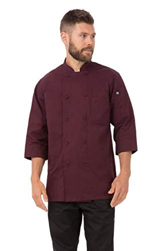 Chef Works Men s Morocco Chef Coat  Merlot  X-Large