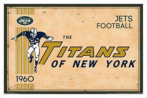 Trends International NFL New York Jets - Retro Logo 14 Wall Poster  14-725  x 22-375   White Framed Version