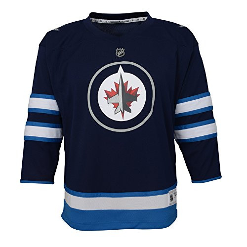 NHL by Outerstuff NHL Winnipeg Jets Kids   Youth Boys Replica Jersey-Home  Navy  Youth Small-Medium 8-12