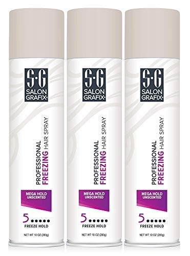 Salon Grafix Professional Freezing Hair Spray  Unscented  Mega Hold Styling Mist 10  10-Ounce Spray Bottle Pack of 3