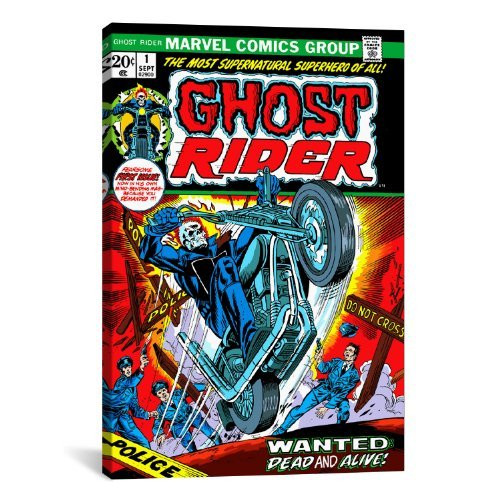 iCanvasART Marvel Comic Book Ghost Rider Issue Cover No.1 Canvas Art Print, 18 by 12-Inch