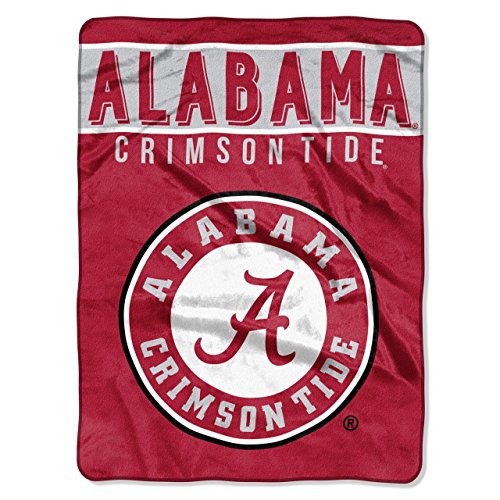 Alabama Crimson Tide  Basic  Raschel Throw Blanket  60  x 80