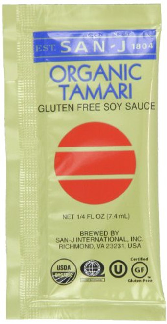 San J Organic Wheat Free Tamari Soy Sauce Gold Label Travel Packs 200-Count Packages San J Organic Wheat Free Tamari Soy Sauce Gold Label Travel Packs 200-Count Packages