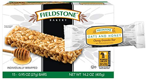 Fieldstone Bakery Oats   Honey Chewy Granola Bars  4 Boxes  60 Individually Wrapped Bars