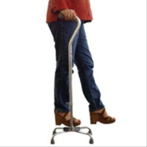 Drive Medical Quad Cane-Large Base Silver with Vinyl Grip, 12.86 Pound