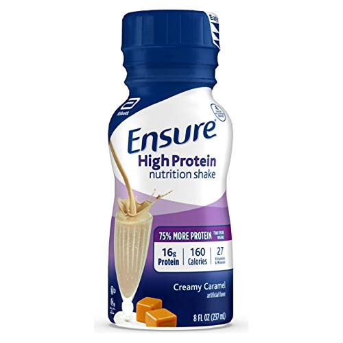 Ensure High Protein Nutritional Shake with 16g of Protein  Ready-to-Drink Meal Replacement Shakes  Low Fat  Creamy Caramel  8 fl oz  24 Count