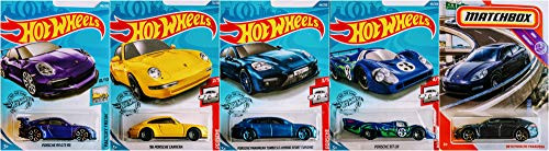 Hot Wheels Matchbox Porsche 5 Car Bundle Set Version 3 Include Porsche 911 Carrera Panamera Turbo Hybrid 917 LH Panamera