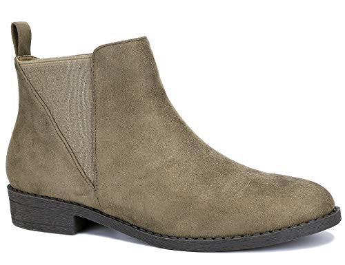 MaxMuxun Women Bootie Comfort Classic Chelsea Ankle Boots Walking Boots Size 10 Taupe