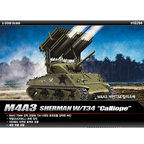 Academy 13294 M4A3 Sherman W- T34 Calliope 1-35 Scale Model Kit