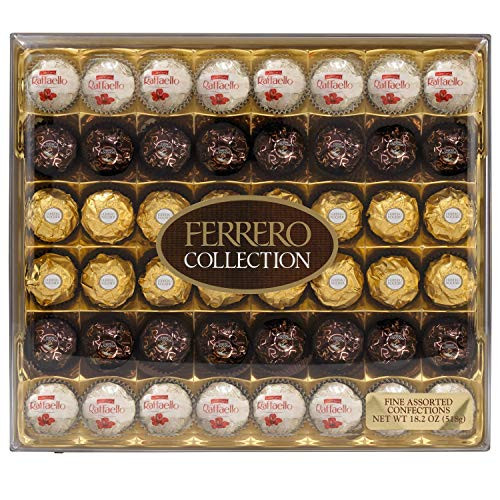 Ferrero Rocher Fine Hazelnut Milk Chocolate and Coconut Candies  48 Count  Assorted Chocolate Candy Collection Gift Box