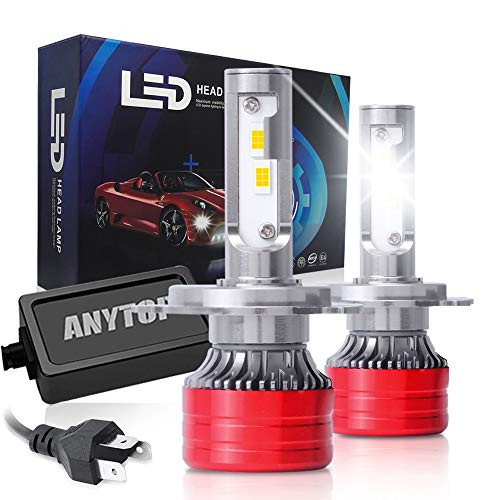 ANYTOP H4-HB2-9003 LED Headlight Bulbs  High Low Beam 100W 12000 Lumens Super Bright Conversion Kit Adjustable LED Headlamp 6000K Cool White XHP Chips Waterproof IP68  Pack of 2