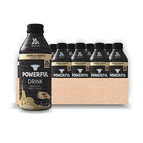Powerful Drink  Protein Shake  Meal Replacement Shake  Greek Yogurt  Gluten Free  Ready to Drink  20g Protein  Vanilla Maple  12 Fl Oz Pack of 12
