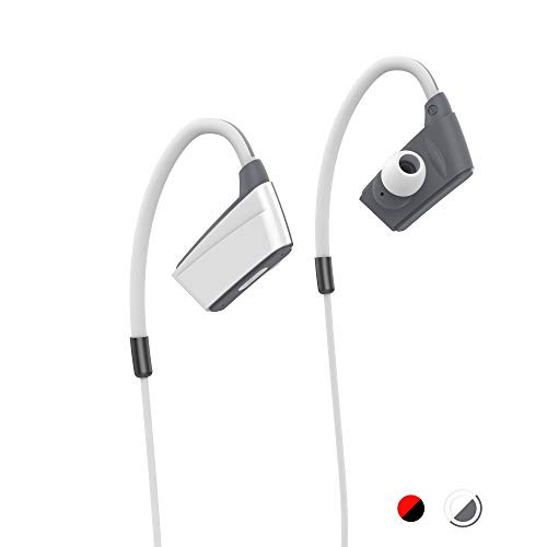 Sports Bluetooth Earphones  Wireless Earbuds for Running  HiFi Bass Stereo Sweatproof Earbuds w-Mic  Noise Cancelling Headset for Workout  Running  Gym White