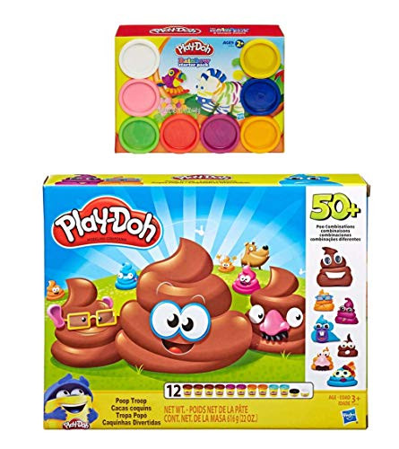 PD Play Doh Poop Troop Set + Play Doh Rainbow Starter Pack Bundle
