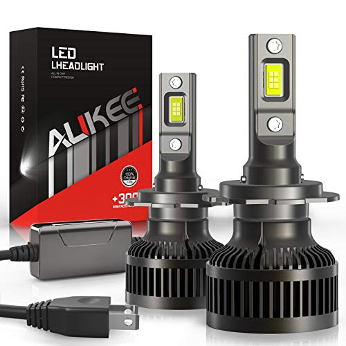 au-kee H7 LED Headlight Bulb Fanless 10000LM 6000K White CSP Chips Conversion Kit