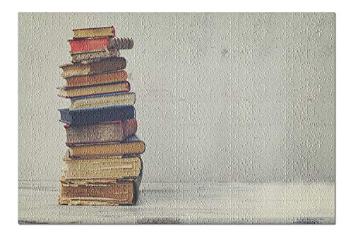 Pile of Vintage Books Photography A-90892 Premium 1000 Piece Jigsaw Puzzle for Adults  19x27