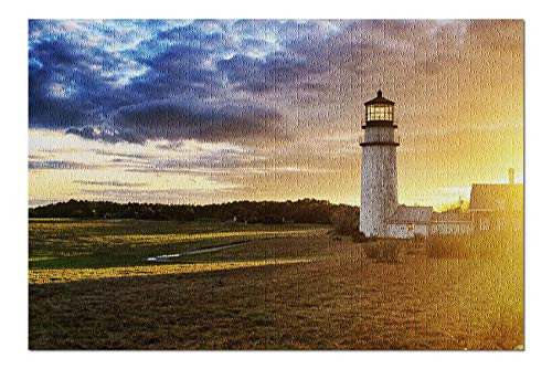 Cape Cod  Massachusetts - Highland Lighthouse at Sunset 9003480 Premium 1000 Piece Jigsaw Puzzle for Adults  19x27