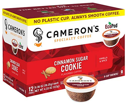 Cameron s Coffee Single Serve Pods  Flavored  Cinnamon Sugar Cookie  12 Count Pack of 6