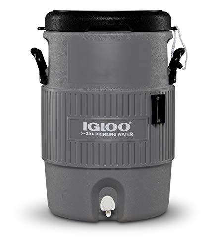 Igloo 5 Gallon Portable Sports Cooler Water Beverage Dispenser with Flat Seat Lid