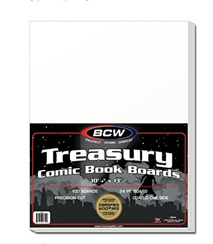 BCW Supplies - BBTB - Treasury Size Backing Boards - White - 100 Boards