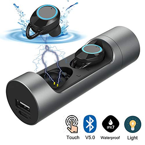 Wireless Earbuds, True Wireless Headphones in Ear HiFi Stereo Sound Noise Cancelling Touch Control Breathing Light IPX7, Bluetooth 5.0 Wireless Headsets Built-in Mic with Charging Case (Gray) Wireless Earbuds, True Wireless Headphones in Ear HiFi Stereo Sound Noise Cancelling Touch Control Breathing Light IPX7, Bluetooth 5.0 Wireless Headsets Built-in Mic with Charging Case (Gray)