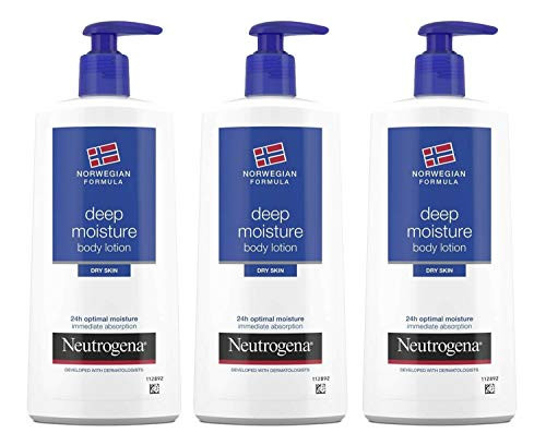 Neutrogena Deep Moisture Body Lotion for Dry Skin  Norwegian Formula  24 Hour Moisture  13-5 Ounce Pack of 3