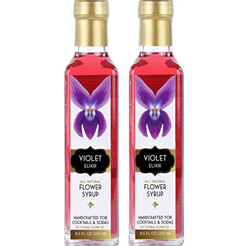 Floral Elixir Co- All Natural Violet Flower Syrup for Cocktails Sodas 2 x 8-5 oz Floral Elixir Co- All Natural Violet Flower Syrup for Cocktails Sodas 2 x 8-5 oz