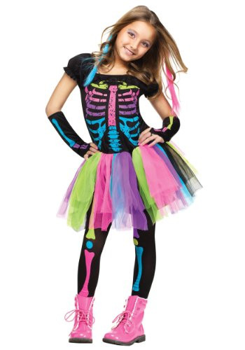 Girls Funky Punky Bones Costume Large 12-14
