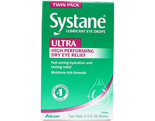 Systane Ultra Lubricant Eye Drops  -33 fl oz ea- 2-10 ml Bottles - Twin Pack