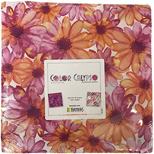 Kanvas Studio Color Calypso Berry 10X10 Pack 42 10-inch Squares Layer Cake Benartex